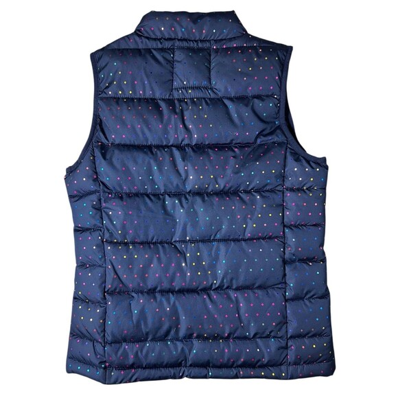 Gap Kids Youth Girl Navy Metallic Polka-Dot Lightweight Puffer Vest   XL 12  NWT - Picture 2 of 11